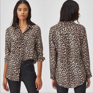 NWOT EQUIPMENT Slim Signature Silk Shirt Natural Animal Print Casual Women’s XS